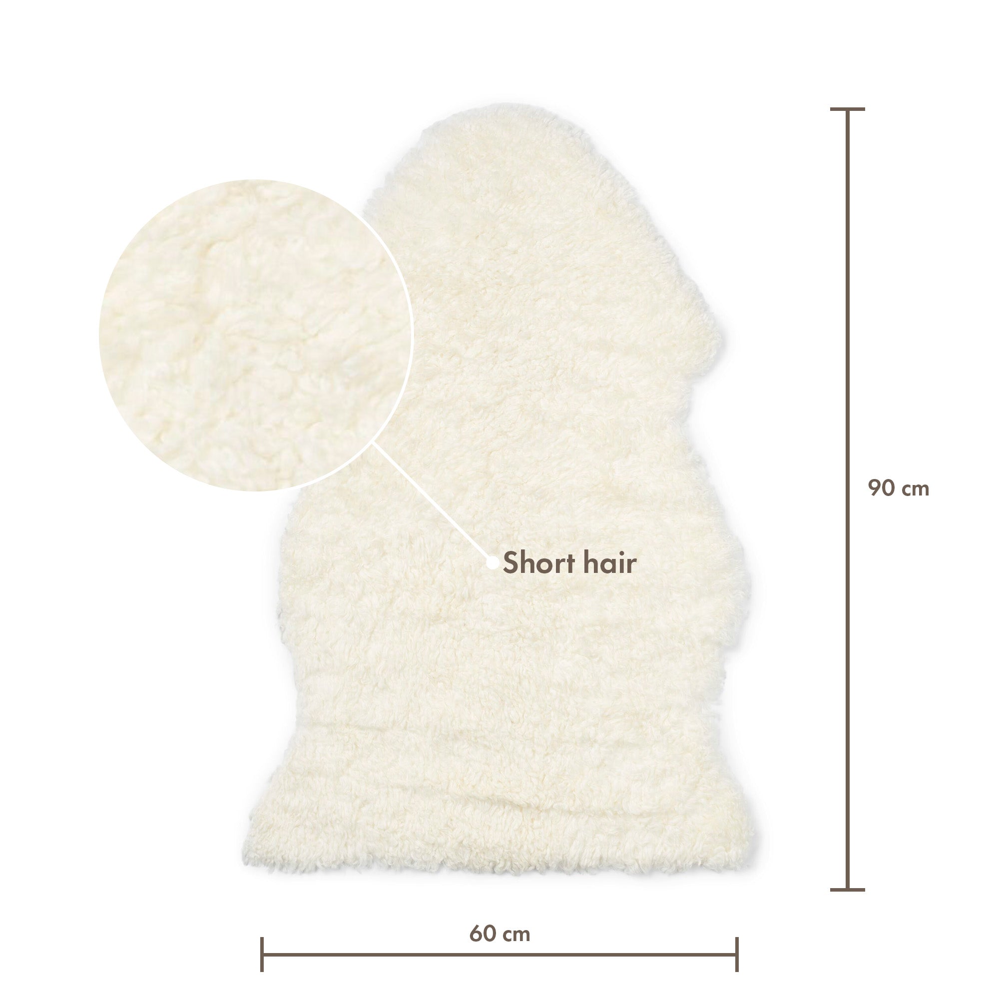 Merino Sheepskin | Short Wool | approx. 35 in