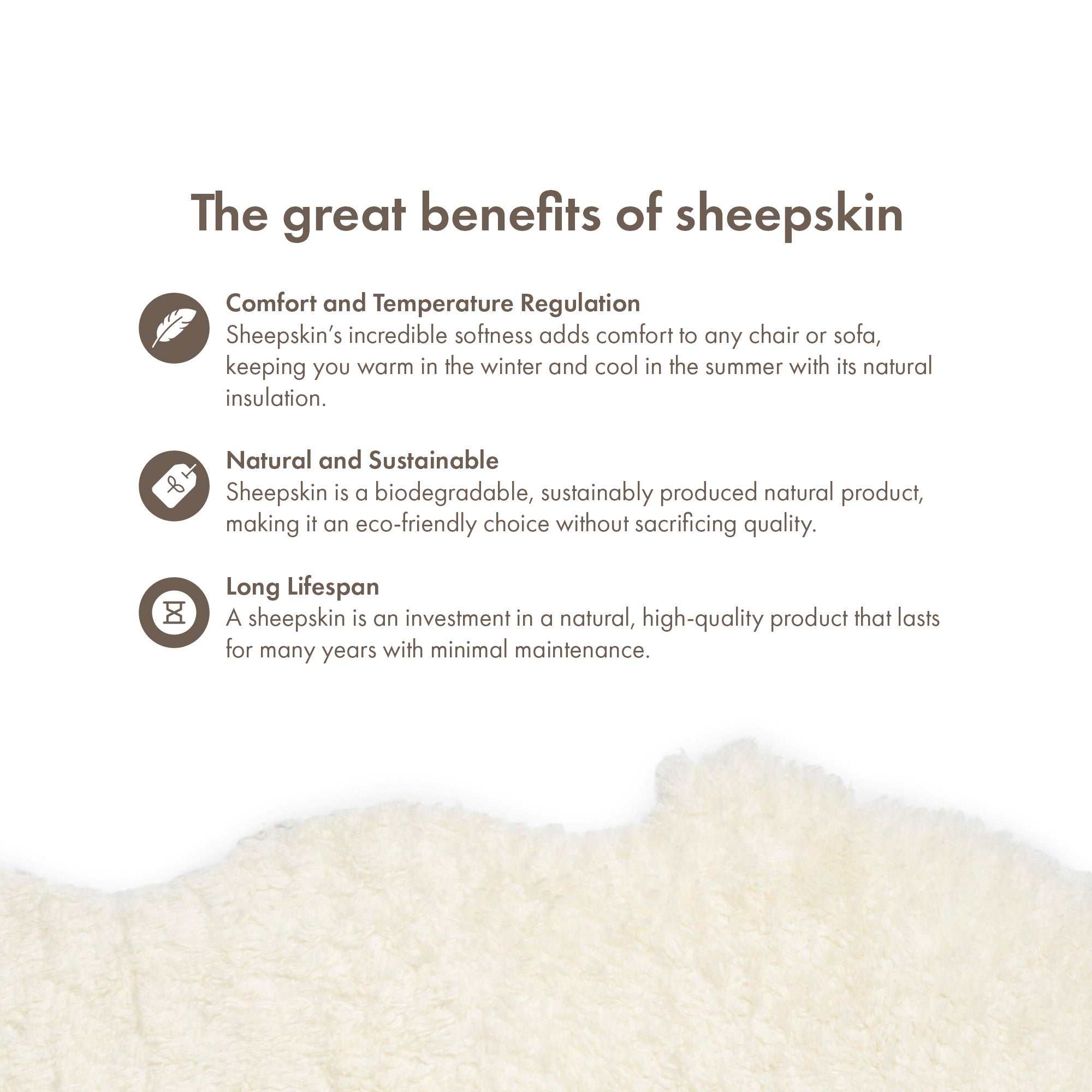 Merino Sheepskin | Short Wool | approx. 35 in