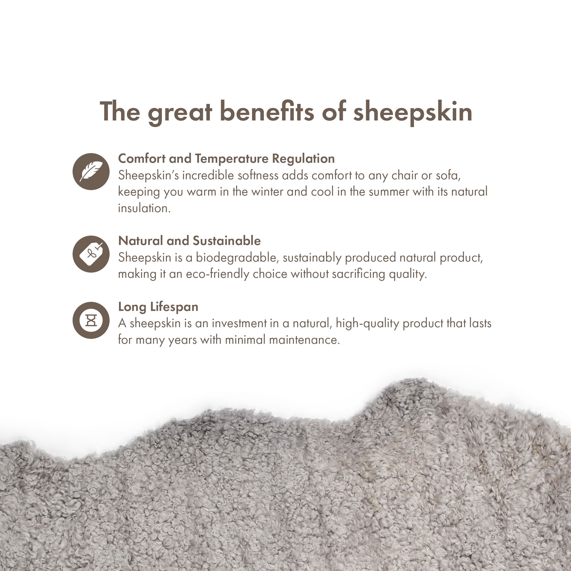 Merino Sheepskin | Short Wool | approx. 35 in