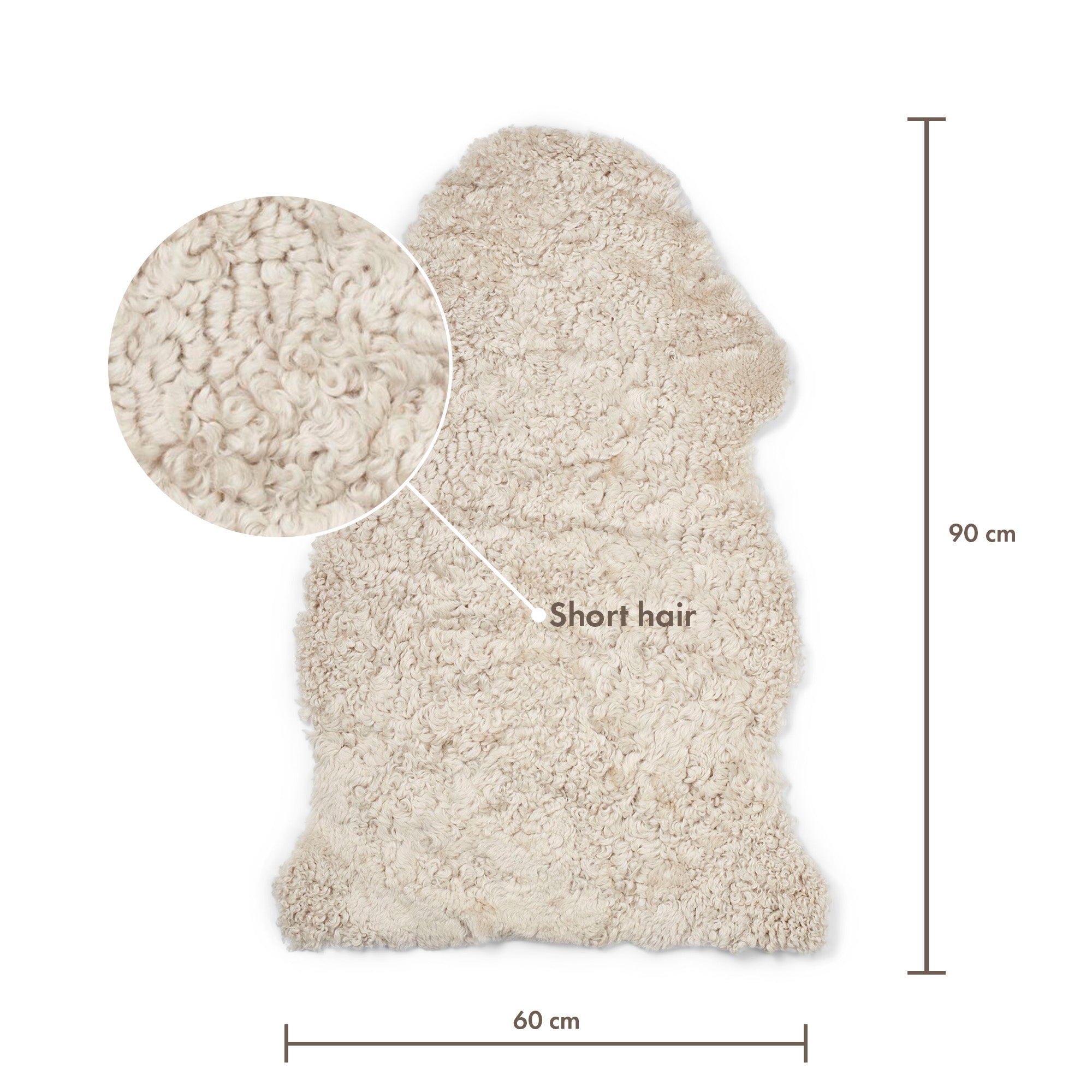 Merino Sheepskin | Short Wool | approx. 35 in
