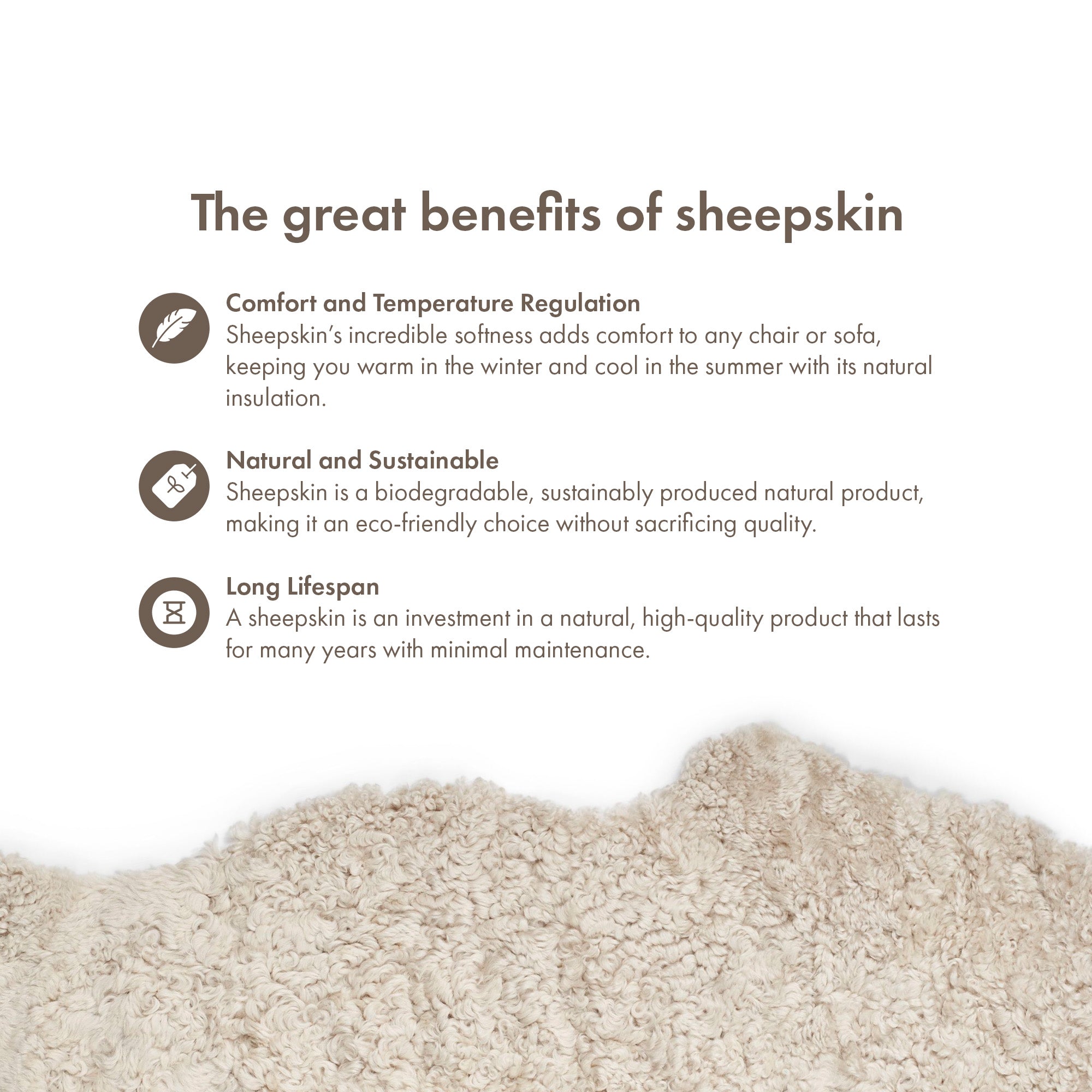 Merino Sheepskin | Short Wool | approx. 35 in