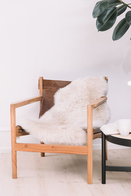 Merino Sheepskin Dyed | New Zealand | approx. 35 in Linen